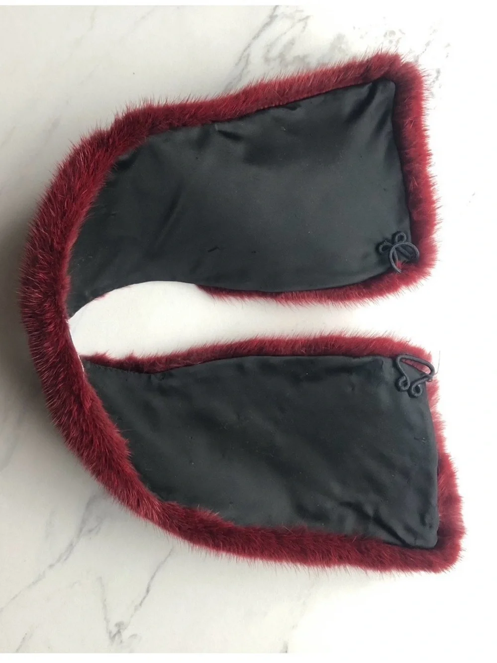 Stizzoli Rabbit Fur Neck Scarf Warmer Red Vintage Rare Made in Italy Luxury